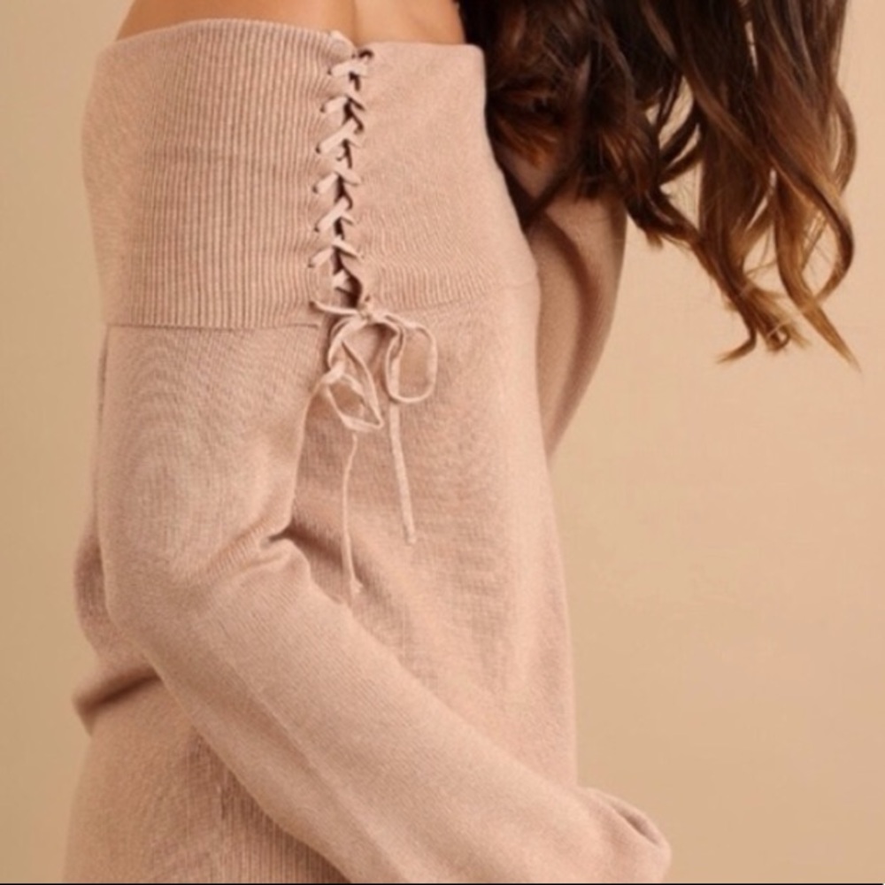 NWT Off the Shoulder Corset Sweater - Picture 2 of 7